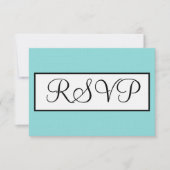 Mariage Seafoam Bleu Blanc RSVP (Devant)