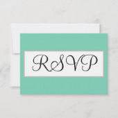 Mariage Seafoam Vert Argent RSVP (Devant)