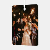 Mariage Ses Vows Photo Keepsaké Ornement en métal (Avant gauche)