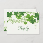 Mariage Shamrock irlandais (trèfle) RSVP (Devant / Derrière)