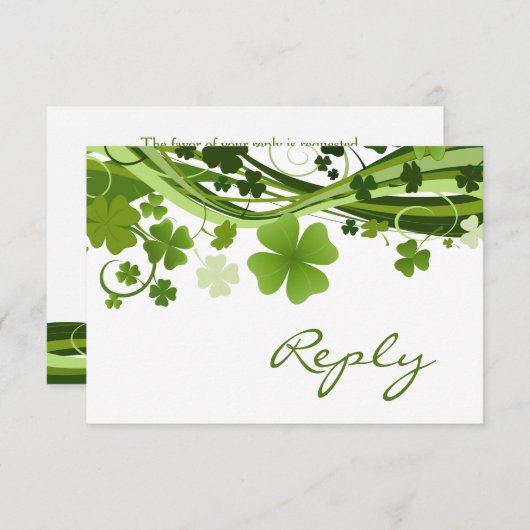 Mariage Shamrock irlandais (trèfle) RSVP (Devant / Derrière)