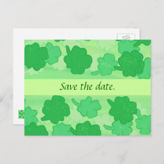 Mariage Shamrock vert Enregistrer la date Cartes p (Devant / Derrière)