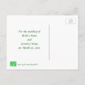 Mariage Shamrock vert Enregistrer la date Cartes p (Dos)
