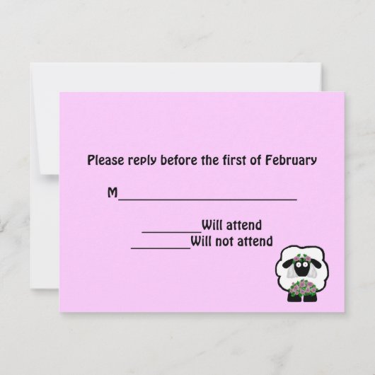 Mariage Sheep RSVP (Dos)