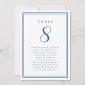 Mariage Sièges Invité Numéro de table Bleu Blanc (Devant)