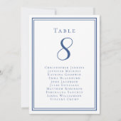 Mariage Sièges Invité Numéro de table Bleu Blanc (Dos)