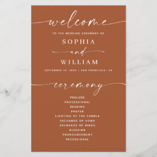 Mariage Sienne Programme Brun Terracotta Chaud