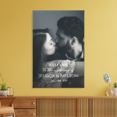 Mariage signe de bienvenue avec photo toile imprim (Insitu(Salon))
