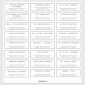 Mariage simple 24 personnes étiquette de adresse (Feuille)