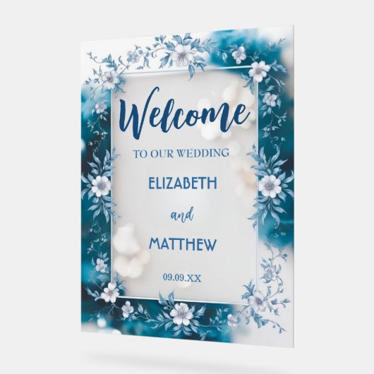 Mariage simple à base de bleus et de superposition (Angle)