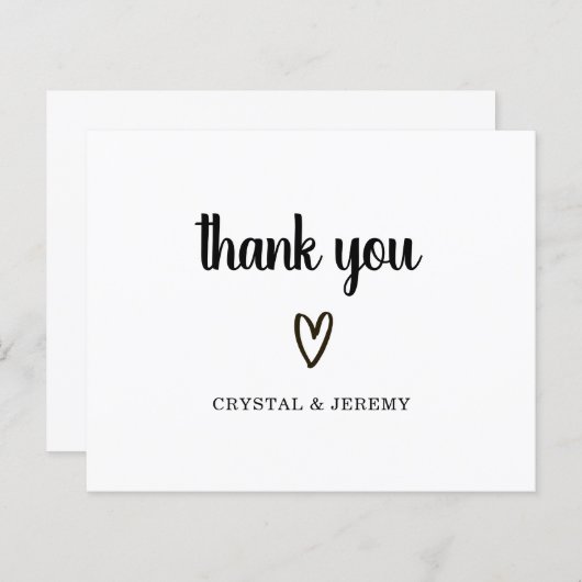 Mariage simple à coeur mignon budget Carte de reme (Devant / Derrière)