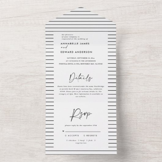 mariage simple blanc dans une seule invitation (À l'intérieur)