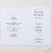 Mariage simple bleu. Programme de typographie plié (Dos)