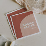 Mariage simple chic pêche en terre cuite<br><div class="desc">Minimaliste mais frappant : adoptez ce design typographique légèrement rétro et élégant pour votre papeterie mariage,  avec un design moderne en arc et des couleurs en terre cuite et orange brûlé. Texte,  couleurs et arrière - plans entièrement personnalisables.</div>
