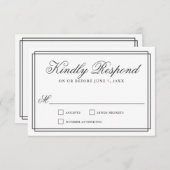 Mariage simple classique élégant cadre RSVP (Devant / Derrière)