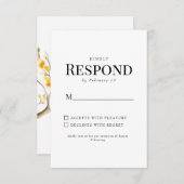 Mariage simple de couleur jaune RSVP (Devant / Derrière)