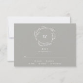 Mariage simple de germe gris et blanc RSVP (Devant)