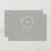 Mariage simple de germe gris et blanc RSVP (Devant / Derrière)