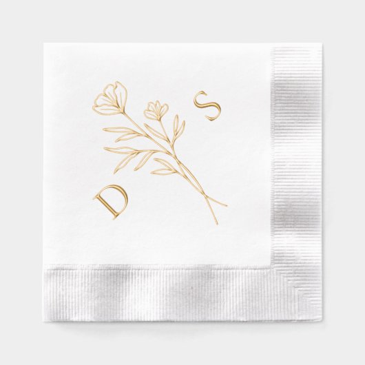 Mariage simple de monogramme floral (Recto)