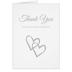 Mariage simple double coeur gris Merci