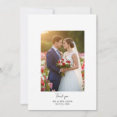 Mariage simple doux plat Carte de remerciements pe (Devant)