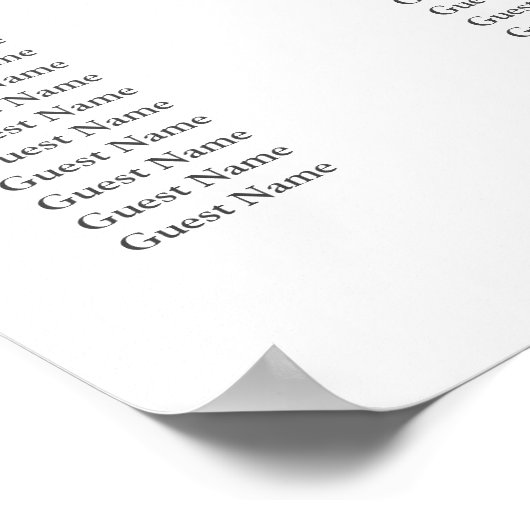 Mariage simple Élégance Tableau de sièges 18x24 (Coin)