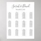 Mariage simple Élégance Tableau de sièges 18x24 (Devant)