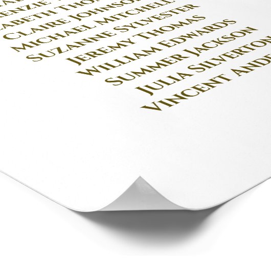 Mariage simple élégant Gold 8 Table Tableau de siè (Coin)