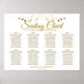 Mariage simple élégant Gold 8 Table Tableau de siè (Devant)