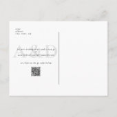 Mariage Simple & Élégant Moderne B/W Carte de Rése (Dos)