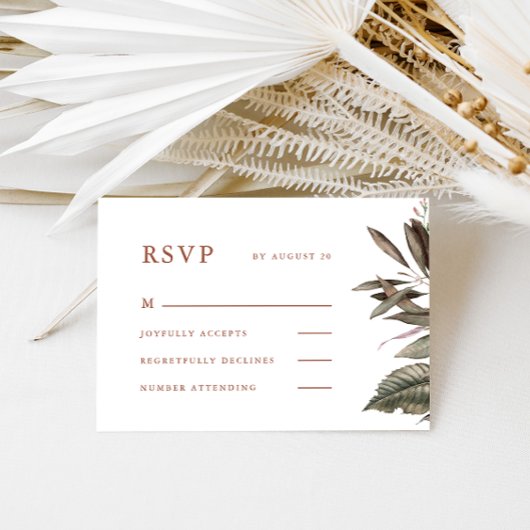 Mariage simple en terre cuite Botanique Rsvp