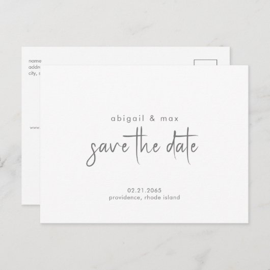 Mariage simple Enregistrer la carte postale Date (Devant / Derrière)