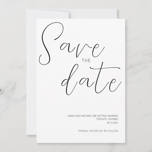 Mariage simple Enregistrer la date Invitation (Devant)