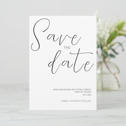 Mariage simple Enregistrer la date Invitation (Debout devant)
