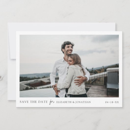 Mariage simple et chic Enregistrer la carte de dat (Devant)