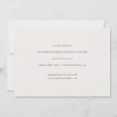 Mariage simple et chic Enregistrer la carte de dat (Dos)