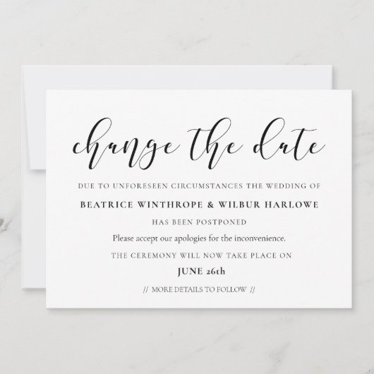 Mariage simple et élégant Modifier la carte de dat (Devant)