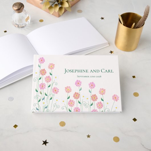 Mariage Simple et Mignon avec Fleurs Champêtres (Recto ouvert)