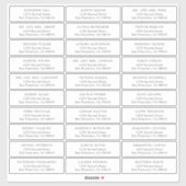 Mariage simple Étiquettes de adresse invités (Feuille)