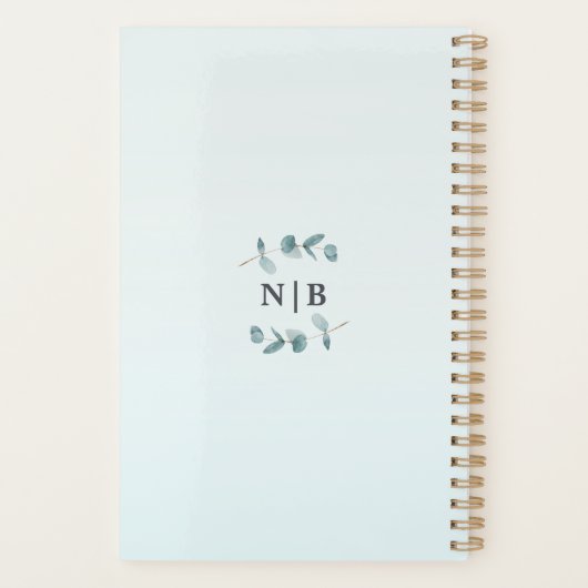 Mariage simple Eucalyptus feuille cadre et calligr (Dos)