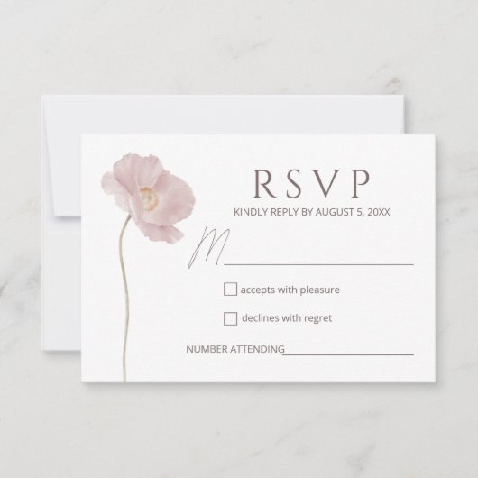 Mariage simple Fleur sauvage Boho RSVP (Devant)