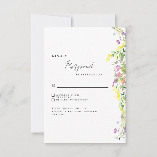 Mariage simple Fleur sauvage RSVP (Devant)