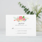 Mariage simple floral et rayures RSVP / Coral (Debout devant)