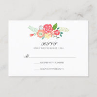 Mariage simple floral et rayures RSVP / Monnaie