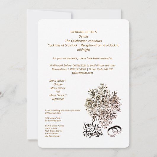 mariage simple invitation (Dos)