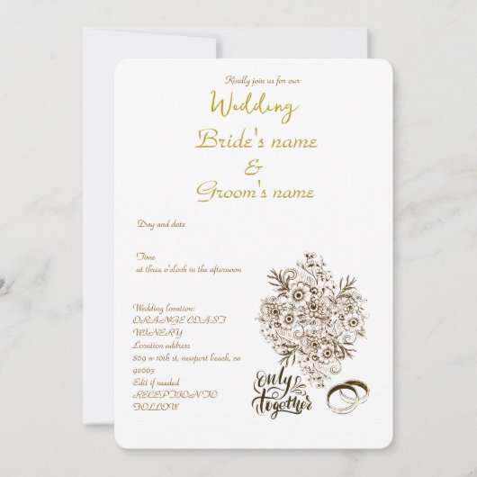mariage simple invitation (Devant)