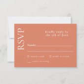 Mariage simple minimal Orange Citrus RSVP (Devant)