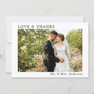 Mariage Simple Minimaliste Amour et Merci Moderne