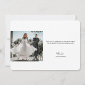 Mariage simple minimaliste bleu marine Merci (Dos)