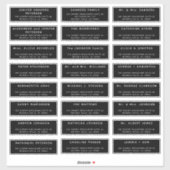 Mariage simple moderne 24 étiquettes de adresse in (Feuille)